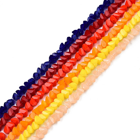 Opaque Solid Color Glass Beads Strands GLAA-N052-01-A-1