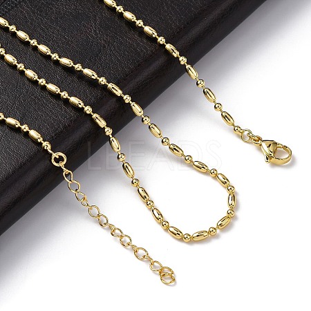 Rack Plating Brass Oval Link Chain Necklace NJEW-A035-06G-02-1