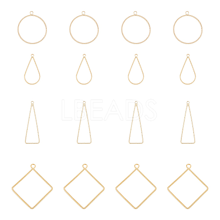 DICOSMETIC 32Pcs 4 Style Brass Pendants KK-DC0002-12-1