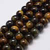 Natural Yellow Blue Tiger Eye Bead Strands X-G-P230-07-8mm-1