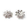 Brass Micro Pave Clear Cubic Zirconia Bead Caps KK-G420-31P-2