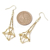 304 Stainless Steel Macrame Pouch Empty Stone Holder Dangle Earring Findings EJEW-JE05811-01-3