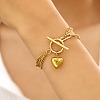 304 Stainless Steel Curb & Paperclip Chain Multi-layered Bracelets FS-WG8A90B-01-2