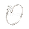 304 Stainless Steel Snake Open Cuff Bangles BJEW-L682-011P-3