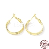 925 Sterling Silver Hoop Earrings EJEW-K258-13G-1