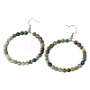 Fashionable Natural Indian Agate Hoop Earrings for Women KJ9273-8-1