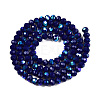 Electroplate Opaque Solid Color Glass Beads Strands EGLA-A044-P4mm-L07-3