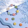 Painted Natural Wood Beads WOOD-FH0001-56-5