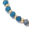 Brass & Dyed Natural Malaysia Jade Rondelle Beaded Bracelets for Women BJEW-JB13323-03-3