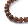 Unisex Wood Beads Stretch Bracelets BJEW-JB04956-4