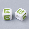 Large Hole Colorful Acrylic Letter European Beads SACR-Q104-02-2