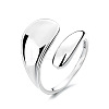 Elegant Double Layer Geometric 925 Sterling Silver Open Cuff Ring for Daily Wear and Parties OA0906-1