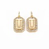 Brass Micro Pave Clear Cubic Zirconia Pendants KK-S356-767U-1