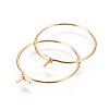 304 Stainless Steel Hoop Earrings Findings STAS-I120-60A-G-2