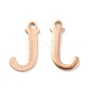 Ion Plating(IP) 304 Stainless Steel Alphabet Charms STAS-H122-J-RG-1