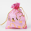 Heart Printed Organza Bags OP-R022-10x12-08-1
