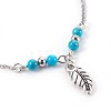 Synthetic Turquoise Charms Anklets AJEW-AN00234-3