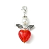 Heart Angel Glass Pendant Decorations HJEW-TA00090-3