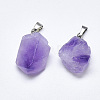 Natural Amethyst Pendants G-T122-34-2