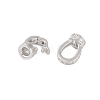 925 Sterling Silver Micro Pave Clear Cubic Zirconia Fold Over Clasps STER-U004-02P-2