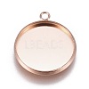 Ion Plating(IP) 304 Stainless Steel Pendant Cabochon Settings STAS-G127-13-16mm-RG-1