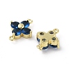 Rack Plating Brass Pave Cubic Zirconia Connector Charms KK-H474-20G-03-2