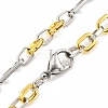 201 Stainless Steel Oval Links Chain Necklace NJEW-F22-39G-GP-2