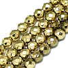 Electroplate Non-magnetic Synthetic Hematite Beads Strands X-G-S352-44C-01-1