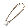 Natural Howlite Triangle Pendant Necklace with Waxed Cord for Women NJEW-G093-01K-3