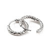 Non-Tarnish 304 Stainless Steel Grooved Hoop Earrings EJEW-M218-01B-P-2