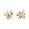 Brass Micro Pave Cubic Zirconia Letter Links ZIRC-I042-16G-K-1