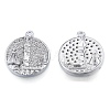 Brass Micro Pave Clear Cubic Zirconia Pendants KK-N216-566P-1