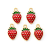 Light Gold Plated Alloy Enamel Pendants X-ENAM-R136-20B-1
