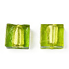 Handmade Silver Foil Lampwork Beads FOIL-S006-12x12mm-06-2
