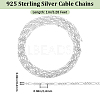 Beebeecraft 1M Rhodium Plated 925 Sterling Silver Figaro Chain STER-BBC0005-86-2