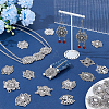 64Pcs 16 Styles Tibetan Style Alloy Multi-Strand Links FIND-PH0061-95-4