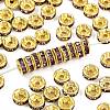 Brass Rhinestone Spacer Beads RB-A014-Z6mm-10G-1