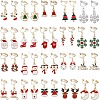 20Pairs 20 Styles Christmas Tree & Bell & Deer & Snowman Enamel Dangle Clip-on Earrings EJEW-AN0003-39-1