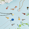 200Pcs 5 Colors Alloy Glue-on Flat Pad Bails for Pendant Making FIND-DR0001-48-4