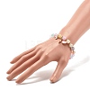 Candy Color Round Beaded Stretch Bracelet with Heart Star Carrot Charm for Women BJEW-JB07636-03-3