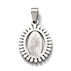 304 Stainless Steel Lady of Guadalupe Pendants STAS-F223-21P-C-2