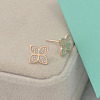 Sparkling Brass Micro Pave Cubic Zirconia Ear Studs EJEW-R071-22RG-1