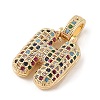 Brass Micro Pave Cubic Zirconia Pendants ZIRC-P121-01G-H-2