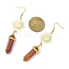 Natural Mixed Gemstone Bullet Dangle Earrings EJEW-JE05322-3