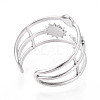 304 Stainless Steel Cuff Rings Components X-STAS-N113-03P-3