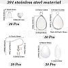 30Pcs 304 Stainless Steel Earring Hooks STAS-SP0002-06P-2
