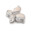 Brass Micro Pave Clear Cubic Zirconia Silde Charms KK-C086-02P-3