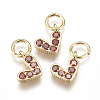 Brass Micro Pave Cubic Zirconia Charms ZIRC-F111-08G-06-1