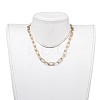 Aluminum Textured Paperclip Chain Bracelets & Necklaces Jewelry Sets SJEW-JS01094-01-10