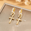 Brass Micro Pave Cubic Zirconia Hoop Dangle Earrings WGB4EB7-01-3